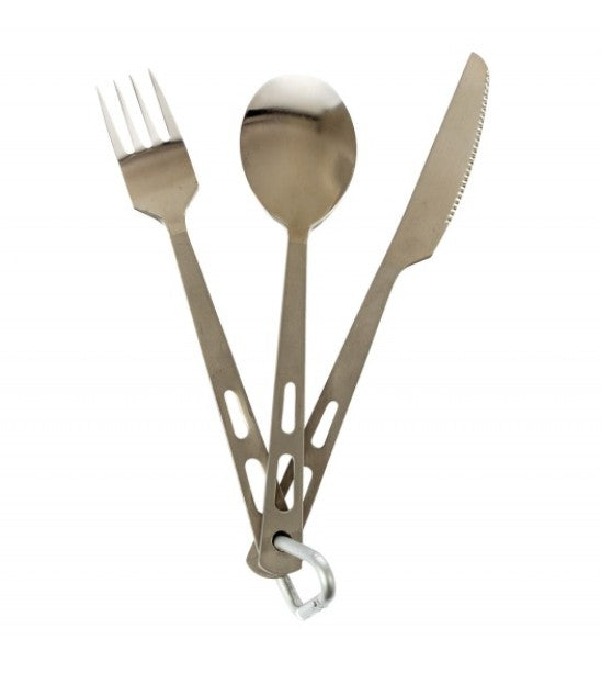 Couverts inox 3 pièces avec mousqueton CAO