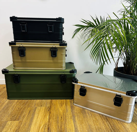 Caisse aluminium peintes pour camping et aventures 